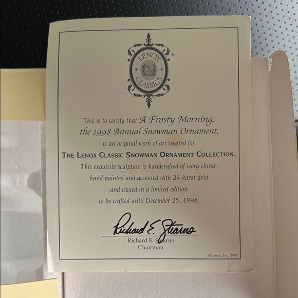 Lenox Snowman Ornament Set with Gold and Green Accents - Picture 3 of 10